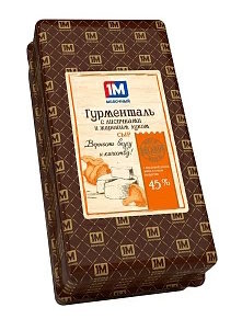 Сыр Молочный Гостинец Гурменталь с лисичками и жареным луком 45% брус вес Беларусь