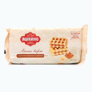 Вафли фас Яшкино 120гр МЯГКИЕ с вареной сгущенкой  ЯМ116 1/34
