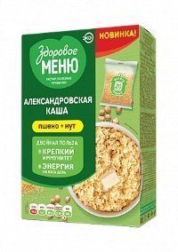 Крупа Здоровое меню вар. пак каша Александровская пшено с нутом 400гр