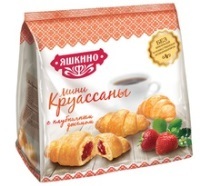Круассаны  МИНИ Яшкино 180гр КЛУБНИКА ДЖЕМ ЯК100 1/8