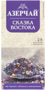 Чай Азерчай черн 25пак ЯБЛОКО и ШИПОВНИК 1/24