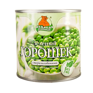 Зел горошек Медведь Любимый ж/б 212 мл 1/24