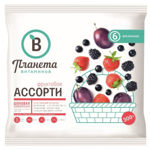 Заморож. Фрукты Планета Витаминов Ассорти фруктовое 300гр 1/20