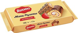 Рулет-МИНИ ЯШКИНО 175гр.КЛУБНИКА МБ425 1/15