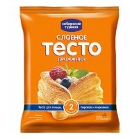 Тесто слоеное пресное дрожжевое 500гр Сибирский Гурман 1/14