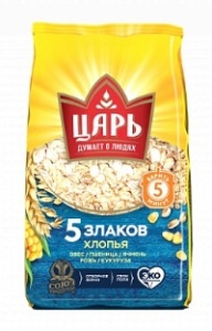 Хлопья овс Царь из 5-ти злаков 0,4 кг 1/20