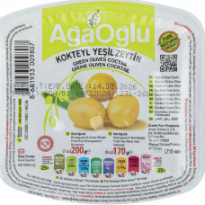Оливки АгаОглу (AgaOglu)  КОКТЕЙЛЬНЫЕ вакумная упак 170 гр 1/24