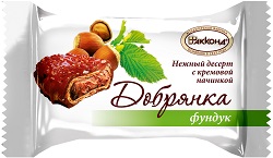 Конфеты Акконд Добрянка десерт фундук 1/2