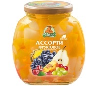 Компот Медведь Любимый Ассорти Фруктовое 580 мл ст/б 1/12