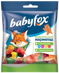 Мармелад фас Babyfox 30гр Бегемоты 1/90 ВМ366