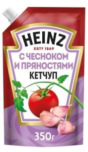 Кетчуп Хайнц 350гр с чесноком и пряностями 1/16