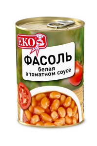 Фасоль ЕКО белая в томатном соусе  400 г