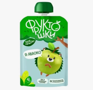 Д/П Пюре Фруктошки 90гр Яблоко (дой-пак)1/12