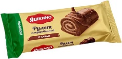 Рулет Яшкино 200гр глазирован. С КАКАО  РМВ436 1/14