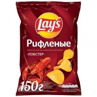 Чипсы Лейс 150гр рифленые лобстер 1/18