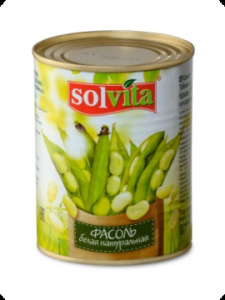 Фасоль Солвита белая натуральная 360гр ж/б 1/12