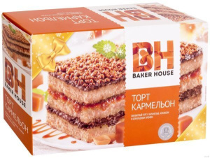 Торт Baker House бисквитный КАРМЕЛЬОН 350гр 1/8  РКК