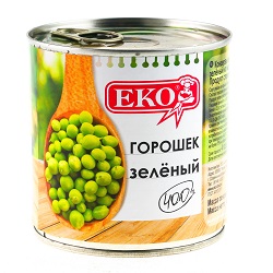 Зел горошек ЕКО в/с  400 гр ж/б КЛЮЧ 1/12