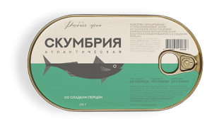 САЛАТ из Скумбрии РЫБНОЕ МЕНЮ филе-кусочки с сладким перцем 175гр ж/б 1/24 №263