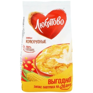 Любятово 300 г Кукурузные хлопья Пакет
