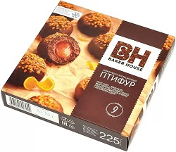 Пирожные Baker House ПТИФУР карамельно-апельсиновый 225гр 1/10 РКК