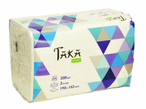 Салфетки выдерг  Taka HOME серия Geometria 2 слоя 200 шт м/у 1/10/100