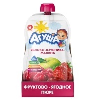 Д/П Пюре Агуша Я Сам! 90гр ЯБЛОКО-КЛУБНИКА-МАЛИНА дой-пак