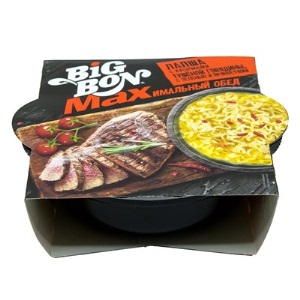 Лапша Биг Бон т/ч готовый обед MAX Туш.говядина зелень пряности 110гр 1/16