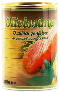 Оливки OLIVISSIMO фарш семга 280гр 1/12