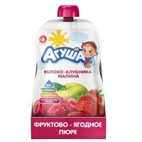 Д/П Пюре Агуша Я Сам! 90гр ЯБЛОКО-КЛУБНИКА-МАЛИНА дой-пак