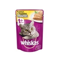 Вискас 75 гр Паштет Курица/Индейка 1/24
