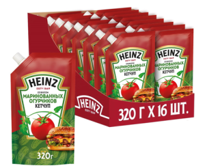 Кетчуп Хайнц 320гр Маринованные огурчики дойпак 1/16
