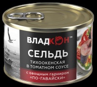 Сельдь Владкон по-гавайски с овощами в т/с 240 гр 1/24