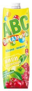 Сок АВС 1л нектар Яблоко Вишня ВИТАМИНЫ 1/12