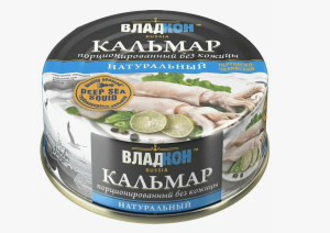 Кальмар Командорский натуральный 185 гр 1/24