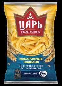 Рожки фас Царь Перья рифленые 400гр гр А в/с 1/15