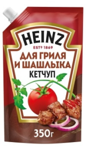 Кетчуп Хайнц 350гр для гриля и шашлыка дойпак 1/16