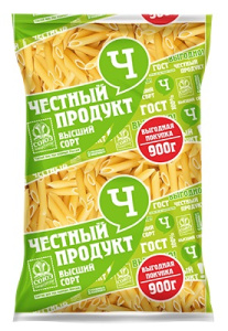 Рожки фас Честный продукт перья 900гр гр В в/с 1/9