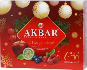 НГ Чай Акбар С Праздником! 6 видов вкусов 60пак 105гр 1/6