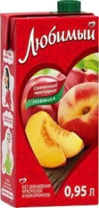 Сок Любимый  0.95 л Яблоко-Персик-Нектарин Солнечный Нектарин  1/12