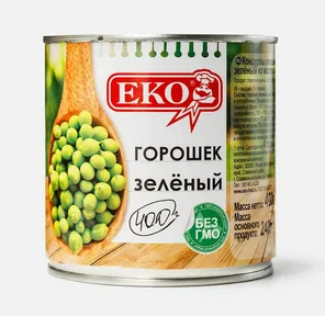 Зел горошек ЕКО в/с  400 гр ж/б 1/12