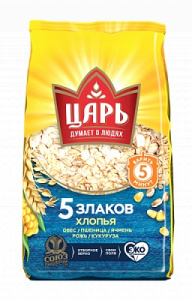 Хлопья овс Царь из 5-ти злаков 0,4 кг 1/20