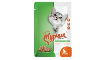 Мурчик 75гр для КОШЕК с кроликом в соусе 1/35