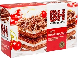 Торт Baker House бисквитный ШВАРЦВАЛЬД 350гр 1/8  РКК