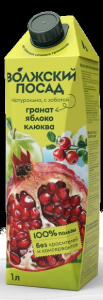 Сок Волжский Посад 1л нектар Гранат-Яблоко-Клюква 1/12