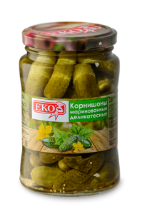 Огурцы ЕКО корнишоны маринов. 680 г стекло