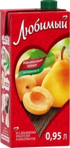 Сок Любимый  0.95 л Яблоко-Абрикос-Груша 1/12