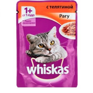 Вискас 75гр Рагу Телятина 1/28