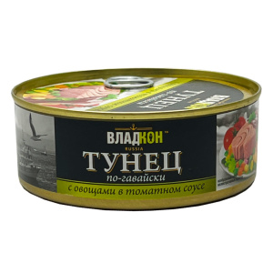 Тунец Владкон по-гавайски с овощами в т/с 240 гр 1/18