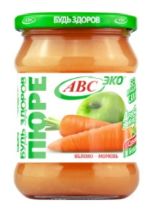 Д/П Пюре БУДЬ ЗДОРОВ яблоко-морковь 450гр ст/б 1/6